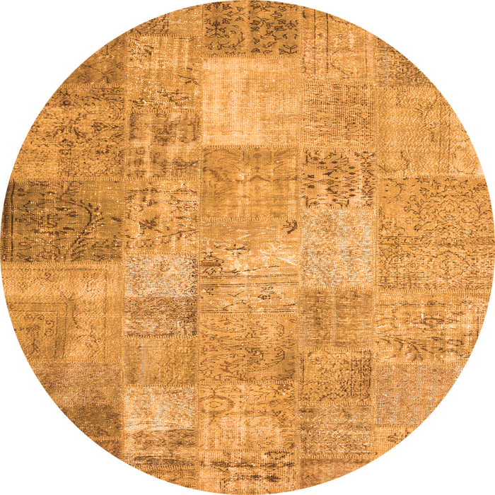 Square Patchwork Orange Transitional Rug, con974org