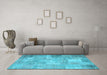 Machine Washable Patchwork Light Blue Transitional Rug in a Living Room, wshcon974lblu