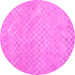 Round Abstract Pink Contemporary Rug, con975pnk