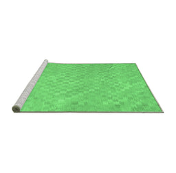 Sideview of Machine Washable Abstract Emerald Green Contemporary Area Rugs, wshcon975emgrn