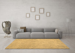 Machine Washable Abstract Brown Contemporary Rug in a Living Room,, wshcon975brn