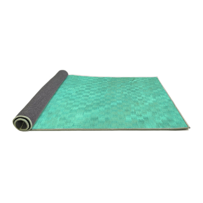Sideview of Abstract Turquoise Contemporary Rug, con975turq
