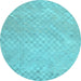 Round Abstract Light Blue Contemporary Rug, con975lblu