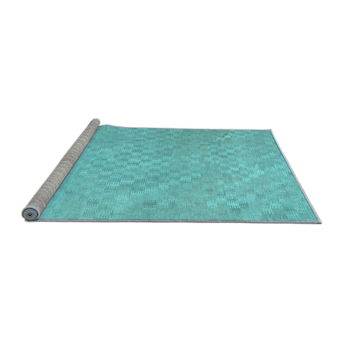Sideview of Machine Washable Abstract Light Blue Contemporary Rug, wshcon975lblu