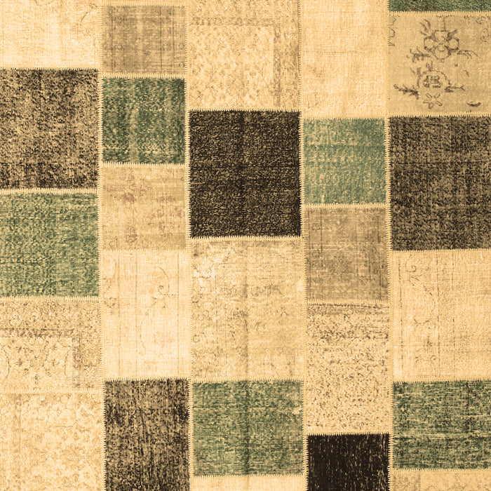 Patchwork Brown Transitional Rug, con976brn