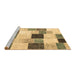 Sideview of Machine Washable Patchwork Brown Transitional Rug, wshcon976brn