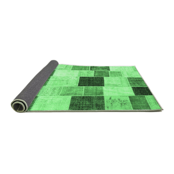 Sideview of Patchwork Emerald Green Transitional Rug, con976emgrn
