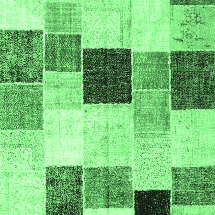 Patchwork Emerald Green Transitional Rug, con976emgrn
