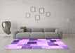 Machine Washable Patchwork Purple Transitional Area Rugs in a Living Room, wshcon976pur