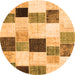 Square Patchwork Orange Transitional Rug, con976org