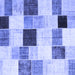 Square Patchwork Blue Transitional Rug, con976blu