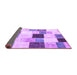 Sideview of Patchwork Purple Transitional Rug, con976pur