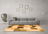 Machine Washable Patchwork Orange Transitional Rug, wshcon976org