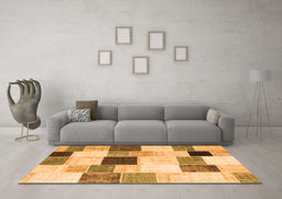 Machine Washable Patchwork Orange Transitional Area Rugs in a Living Room, wshcon976org