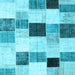 Square Patchwork Light Blue Transitional Rug, con976lblu