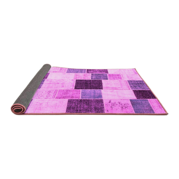 Sideview of Patchwork Pink Transitional Rug, con976pnk