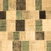 Square Machine Washable Patchwork Brown Transitional Rug, wshcon976brn