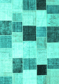 Patchwork Turquoise Transitional Rug, con976turq