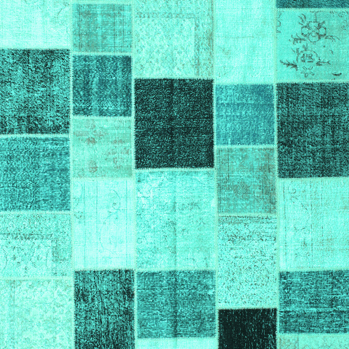 Patchwork Turquoise Transitional Rug, con976turq