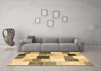 Machine Washable Patchwork Brown Transitional Rug, wshcon976brn