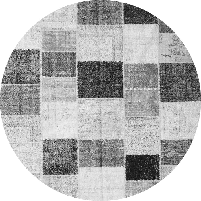 Machine Washable Patchwork Gray Transitional Rug, wshcon976gry