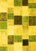 Patchwork Yellow Transitional Rug, con976yw