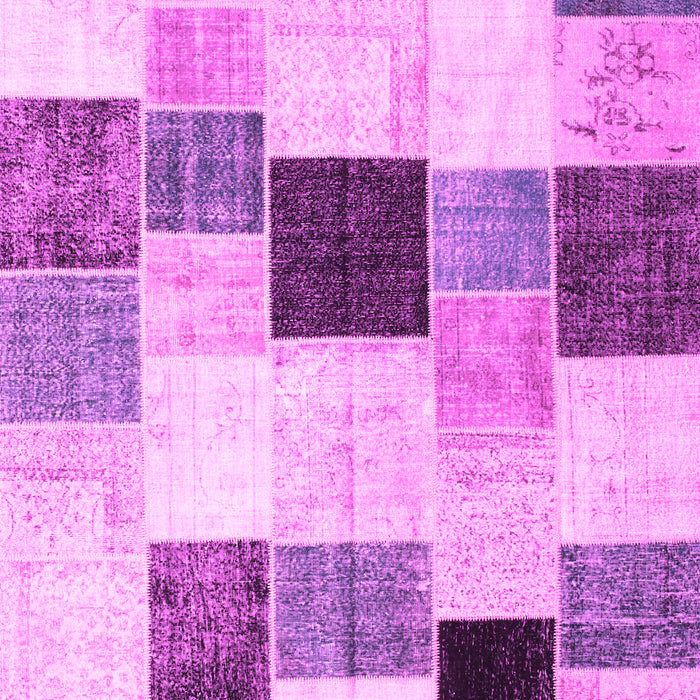 Machine Washable Patchwork Pink Transitional Rug, wshcon976pnk