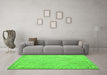 Machine Washable Southwestern Green Country Area Rugs in a Living Room,, wshcon977grn