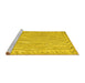 Sideview of Machine Washable Southwestern Yellow Country Rug, wshcon977yw