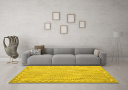 Machine Washable Southwestern Yellow Country Rug in a Living Room, wshcon977yw