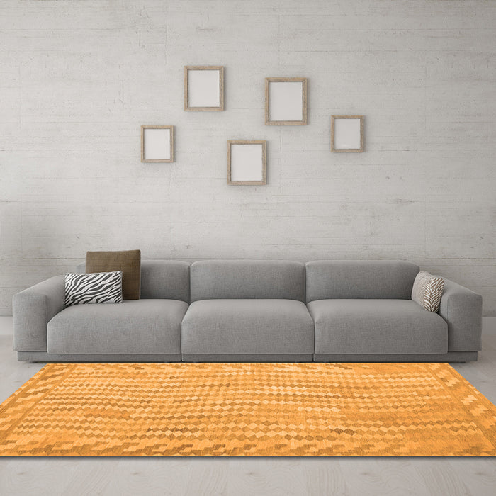 Machine Washable Southwestern Orange Country Area Rugs in a Living Room, wshcon977org