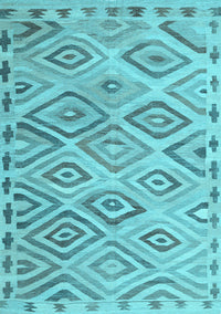 Southwestern Light Blue Country Rug, con978lblu