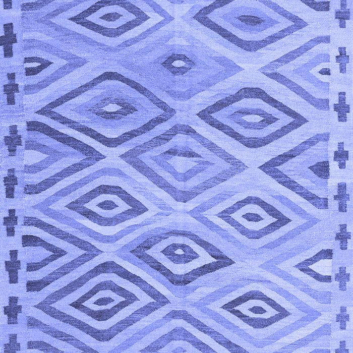 Machine Washable Southwestern Blue Country Rug, wshcon978blu