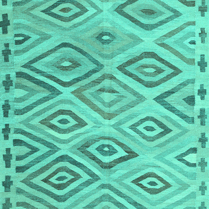 Machine Washable Southwestern Turquoise Country Area Rugs, wshcon978turq