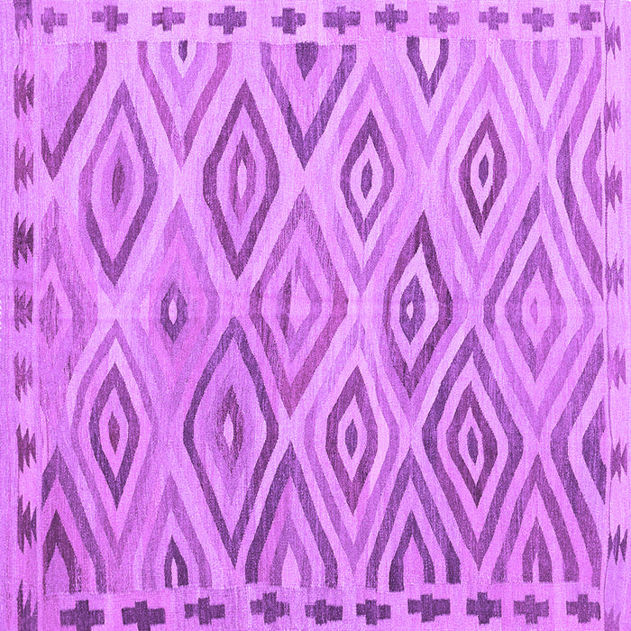 Square Machine Washable Southwestern Purple Country Area Rugs, wshcon978pur