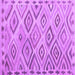 Square Machine Washable Southwestern Purple Country Area Rugs, wshcon978pur