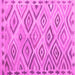 Square Machine Washable Southwestern Pink Country Rug, wshcon978pnk