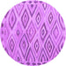 Round Southwestern Purple Country Rug, con978pur