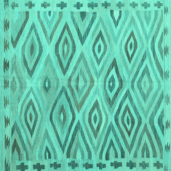 Square Southwestern Turquoise Country Rug, con978turq