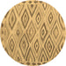 Round Southwestern Brown Country Rug, con978brn