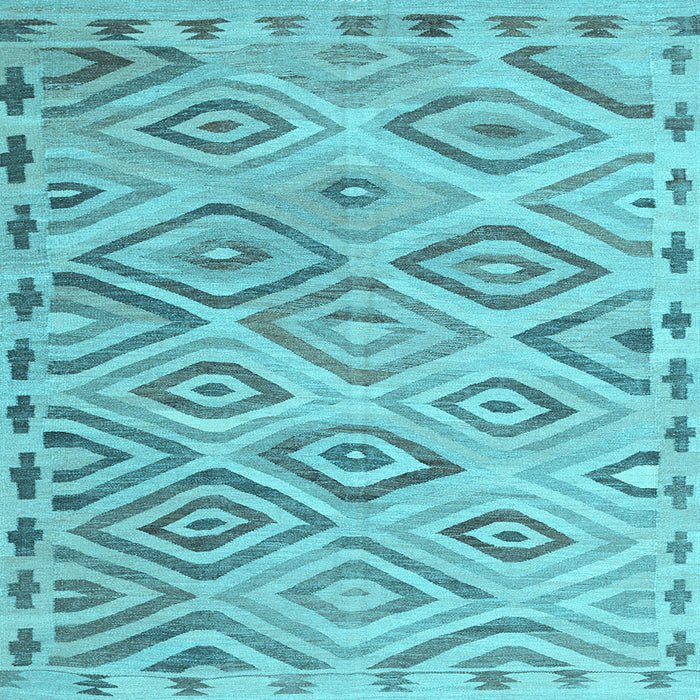 Square Southwestern Light Blue Country Rug, con978lblu