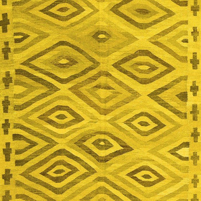 Machine Washable Southwestern Yellow Country Rug, wshcon978yw