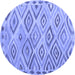 Round Southwestern Blue Country Rug, con978blu