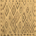 Square Southwestern Brown Country Rug, con978brn