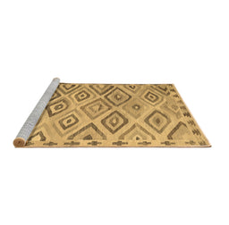 Sideview of Machine Washable Southwestern Brown Country Rug, wshcon978brn