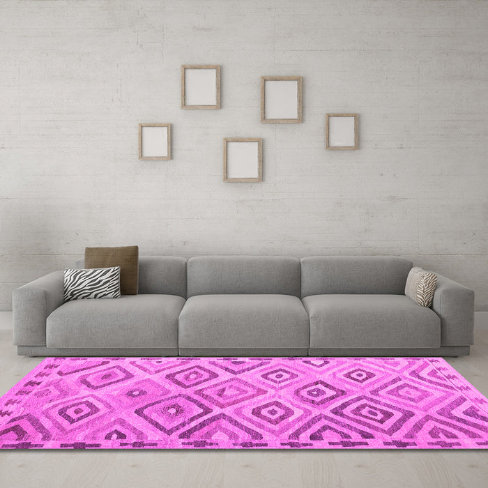 Machine Washable Southwestern Pink Country Rug in a Living Room, wshcon978pnk