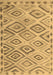 Machine Washable Southwestern Brown Country Rug, wshcon978brn