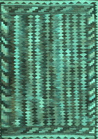 Abstract Turquoise Contemporary Rug, con979turq