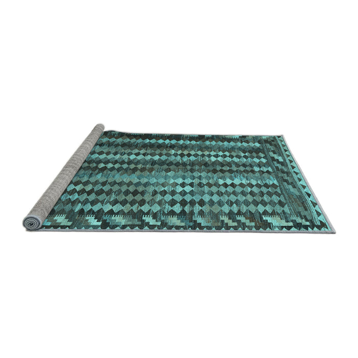 Sideview of Machine Washable Abstract Light Blue Contemporary Rug, wshcon979lblu