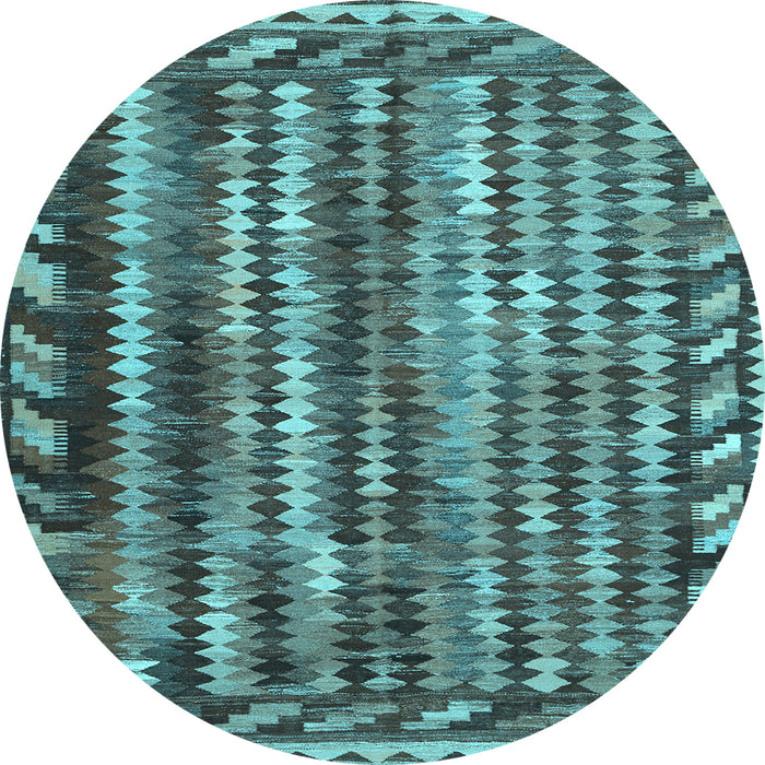 Round Machine Washable Abstract Light Blue Contemporary Rug, wshcon979lblu